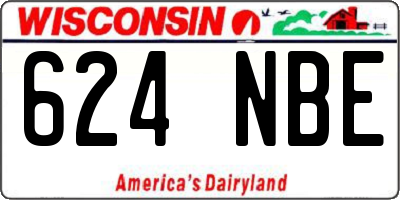 WI license plate 624NBE