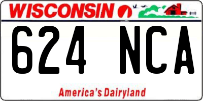 WI license plate 624NCA