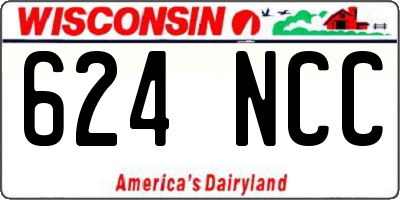 WI license plate 624NCC