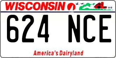 WI license plate 624NCE