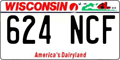 WI license plate 624NCF