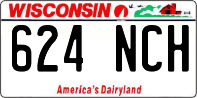 WI license plate 624NCH