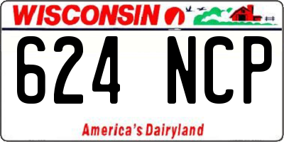 WI license plate 624NCP