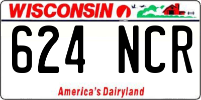 WI license plate 624NCR