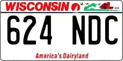 WI license plate 624NDC