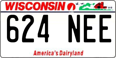 WI license plate 624NEE
