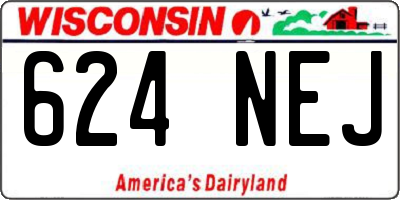 WI license plate 624NEJ