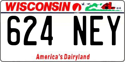 WI license plate 624NEY