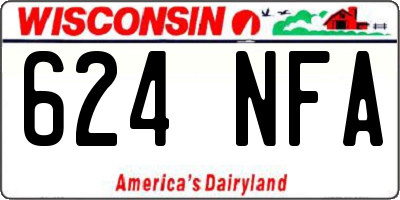 WI license plate 624NFA