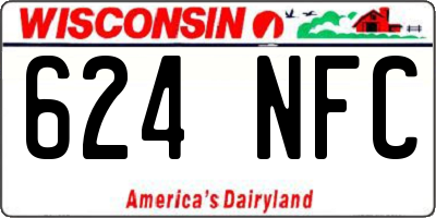 WI license plate 624NFC