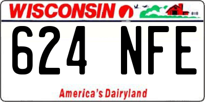 WI license plate 624NFE