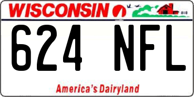 WI license plate 624NFL