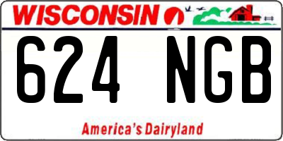 WI license plate 624NGB