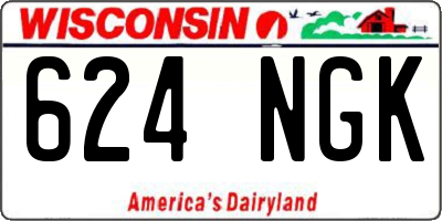 WI license plate 624NGK