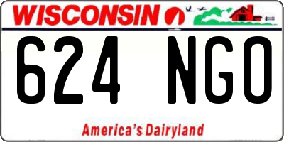 WI license plate 624NGO