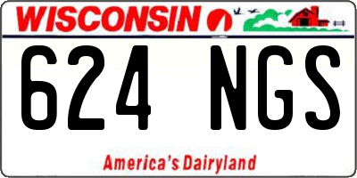 WI license plate 624NGS