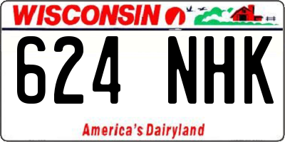WI license plate 624NHK
