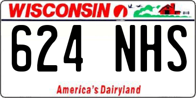 WI license plate 624NHS