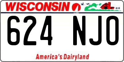 WI license plate 624NJO