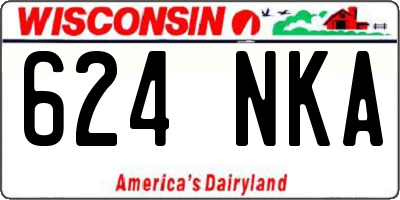 WI license plate 624NKA