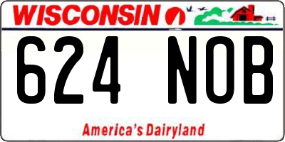 WI license plate 624NOB