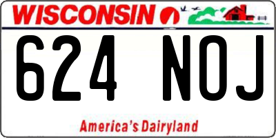 WI license plate 624NOJ