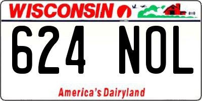 WI license plate 624NOL