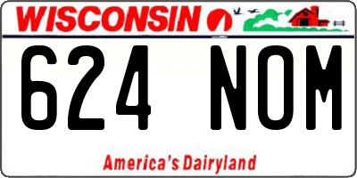 WI license plate 624NOM