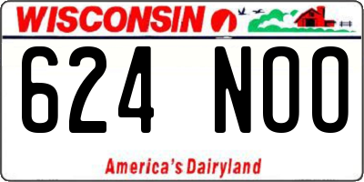 WI license plate 624NOO