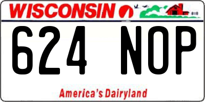 WI license plate 624NOP
