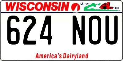 WI license plate 624NOU