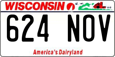 WI license plate 624NOV