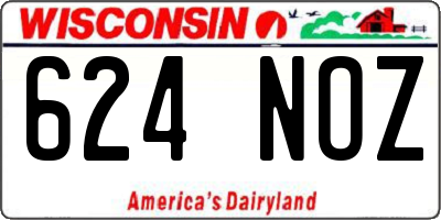 WI license plate 624NOZ