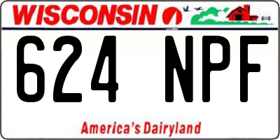WI license plate 624NPF