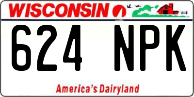 WI license plate 624NPK