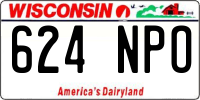 WI license plate 624NPO