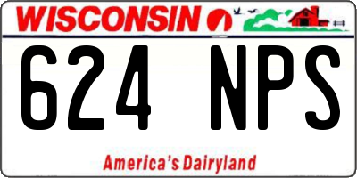 WI license plate 624NPS