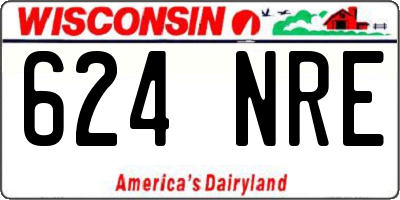 WI license plate 624NRE