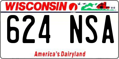 WI license plate 624NSA