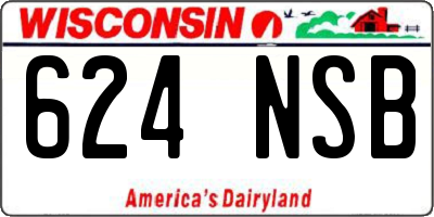 WI license plate 624NSB