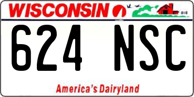 WI license plate 624NSC
