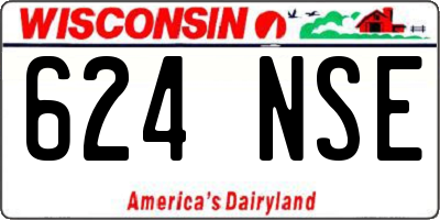 WI license plate 624NSE