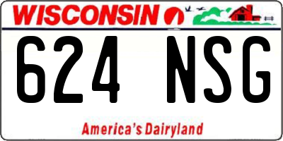 WI license plate 624NSG
