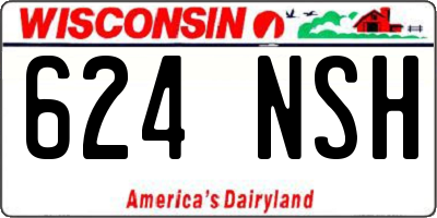 WI license plate 624NSH
