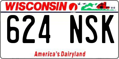 WI license plate 624NSK