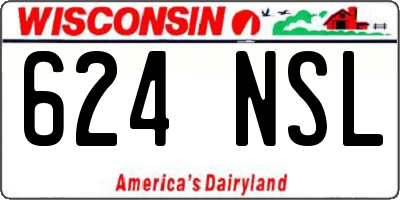 WI license plate 624NSL