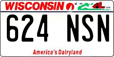 WI license plate 624NSN