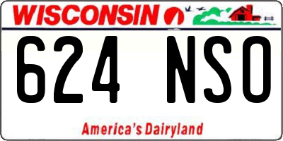 WI license plate 624NSO