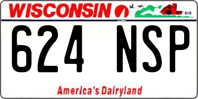 WI license plate 624NSP