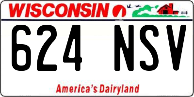 WI license plate 624NSV